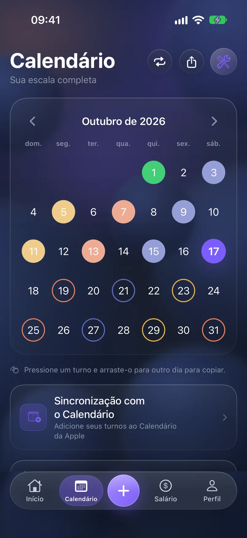Calendário — ShiftMoon