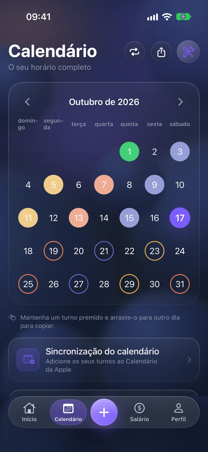 Calendário — ShiftMoon