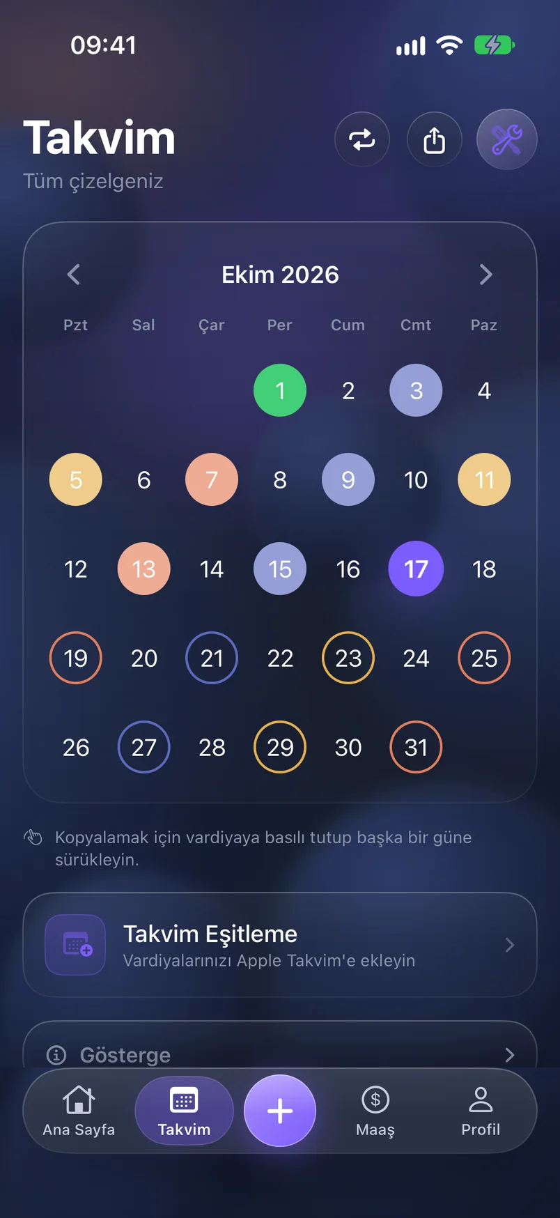 Takvim — ShiftMoon