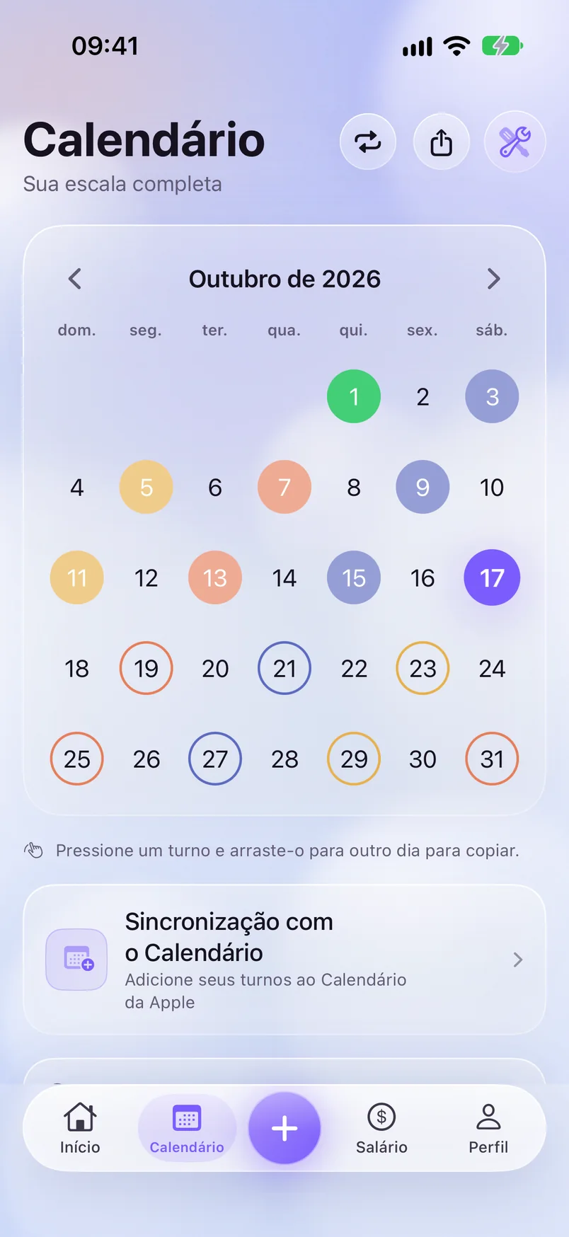 Calendário — ShiftMoon