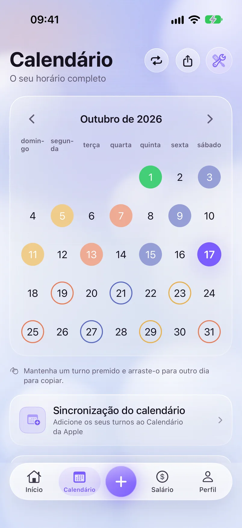 Calendário — ShiftMoon