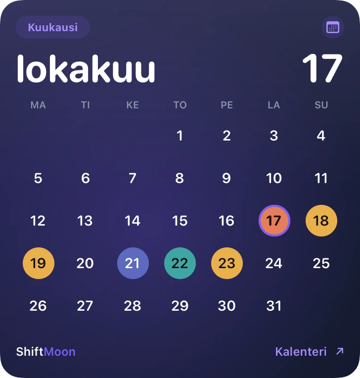 Kuukautesi — ShiftMoon