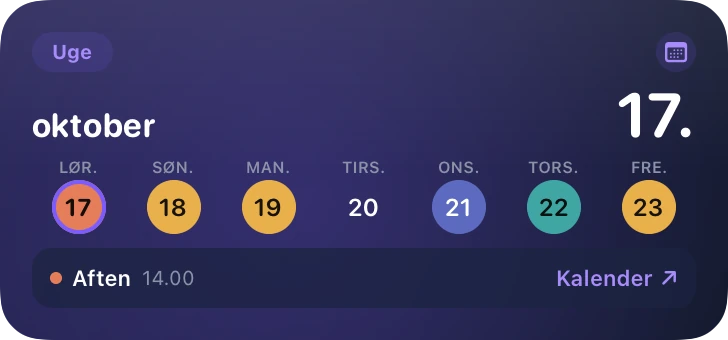 Den kommende uge — ShiftMoon