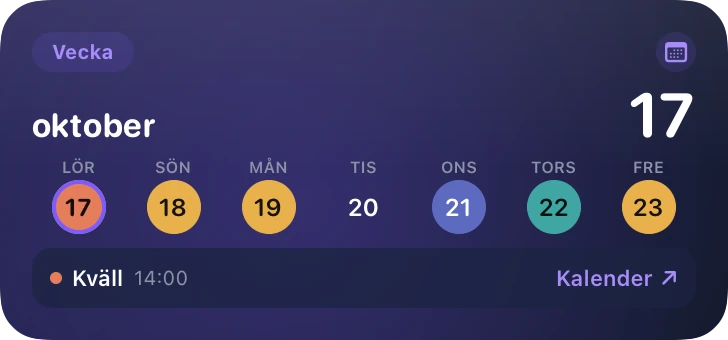Veckan som kommer — ShiftMoon